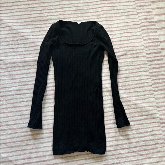 Garage long sleeve midi black dress - Picture 1 of 3
